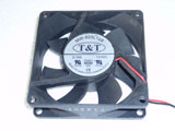 T&T MW 825L12B DC12V 0.10A 8025 8CM 80mm 80X80X25mm 2Pin 2Wire Cooling Fan