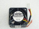 Sanyo Denki 109P0412K3233 DC12V 0.55A 4028 4CM 40MM 40X40X28MM 3pin Cooling Fan