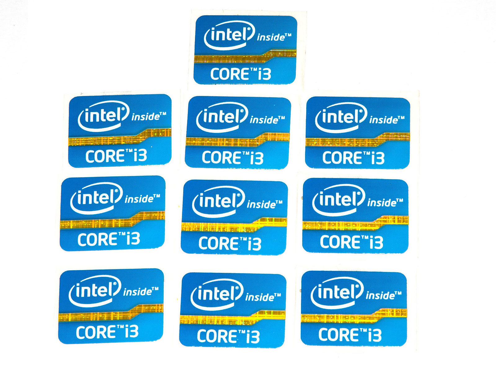 Intel Inside Core I3 Sticker Blau Blue 10x Stück pcs Aufkleber Label Logo 324129-001