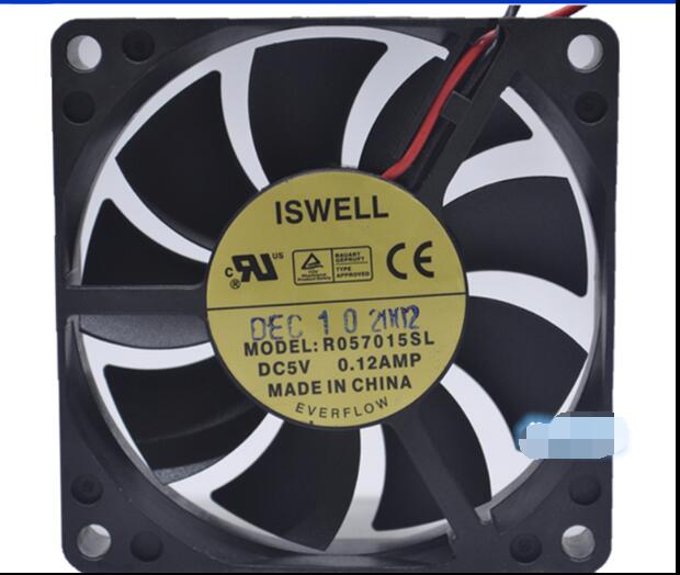 ISWELL R057015SL DC5V 0.12AMP 2Pin 2Wire 7015 7CM 70MM 70x70x15mm Cooling Fan