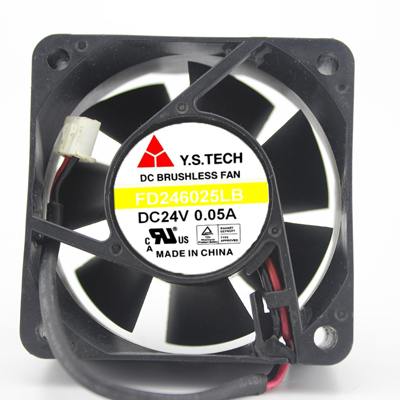 Y.S TECH FD246025LB 6025 6CM 60MM 60x60x25mm 24V 0.05A 2Pin 2Wire Cooling Fan