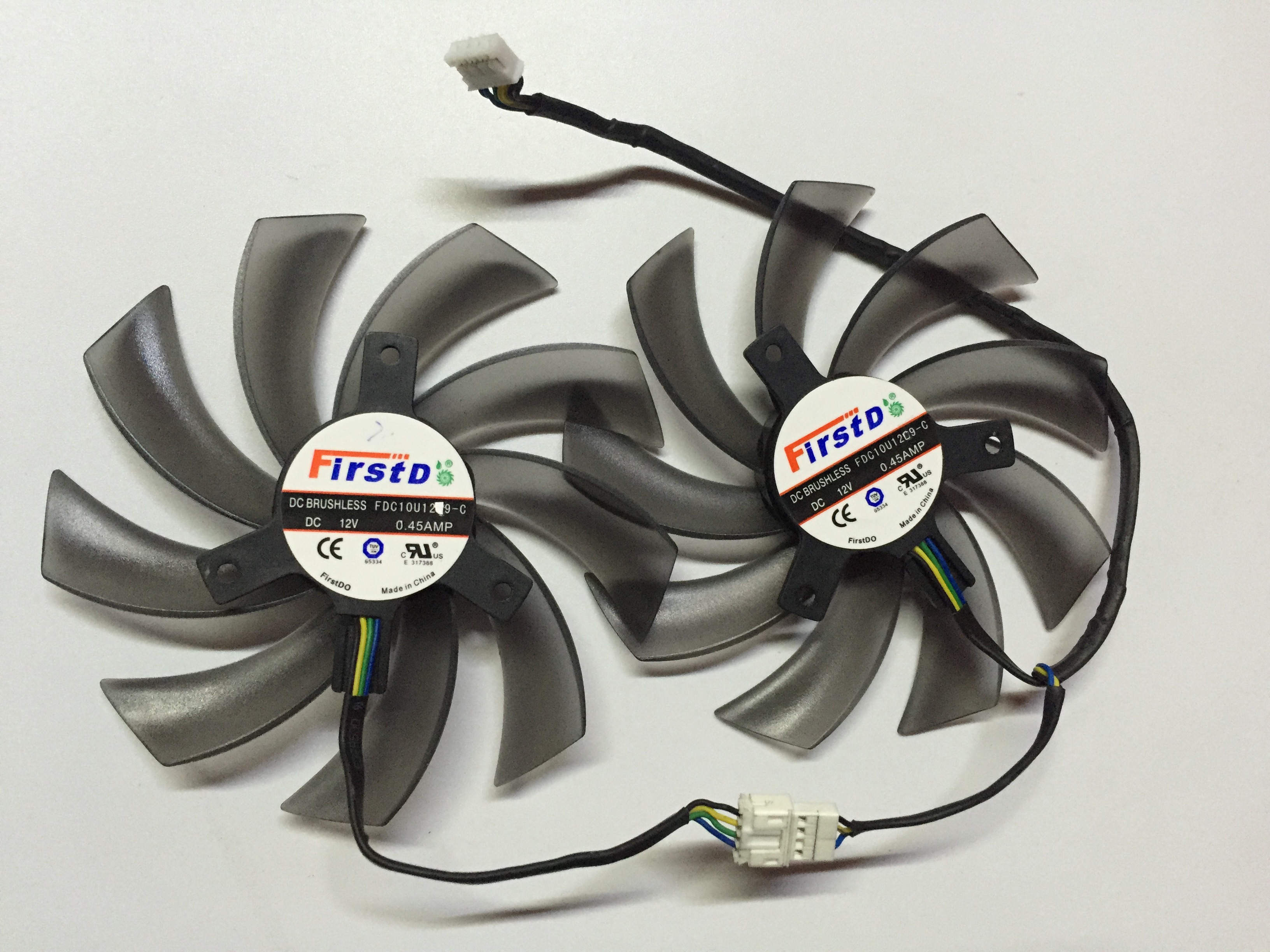 Firstdr R9 390 8G D5 FDC10U12C9-C DC12V 0.45AMP 4Pin 4Wire Cooling Fan