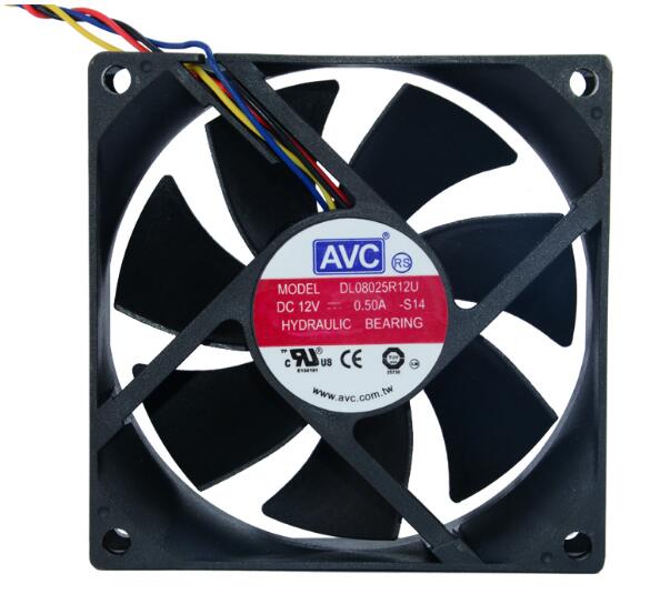 AVC DL08025R12U S14 DC12V 0.50A 8025 8CM 80mm 80x80x25mm 2Wire Cooling Fan