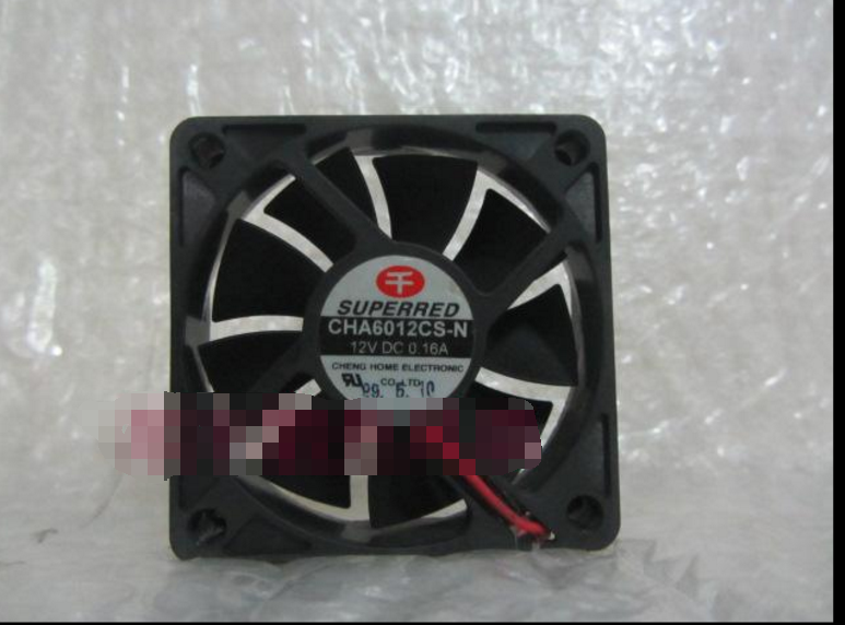 SUPERRED CHA6012CS-N DC12V 0.16A 6025 6CM 60mm 60x60x25mm 2Wire 2Pin Cooling Fan