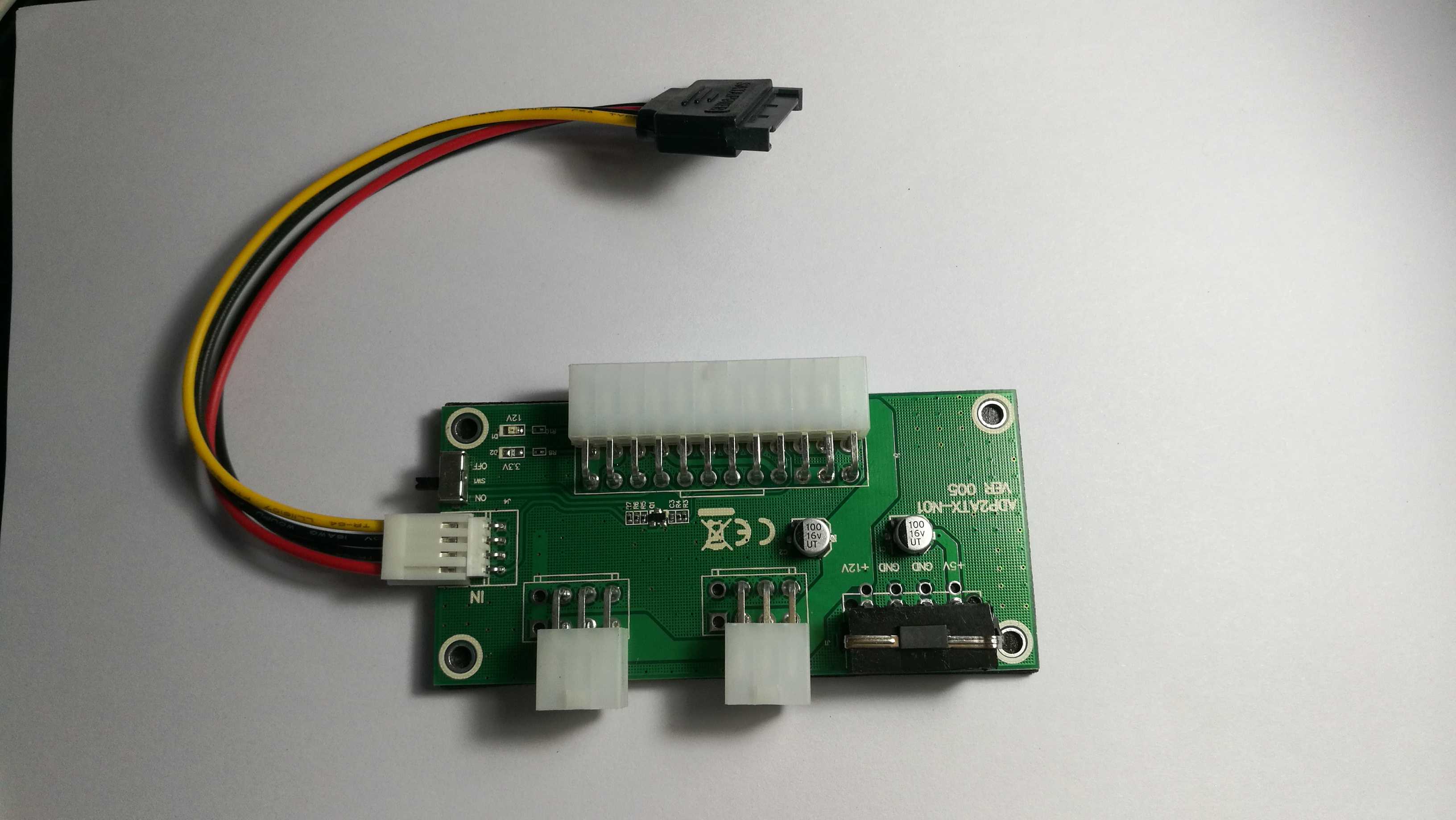 Miner ADP2ATX-N01 Dual Double Power Supply PSU Adapter Switch Mutliplier ATX 24pin Molex 6Pin For Bitcoin