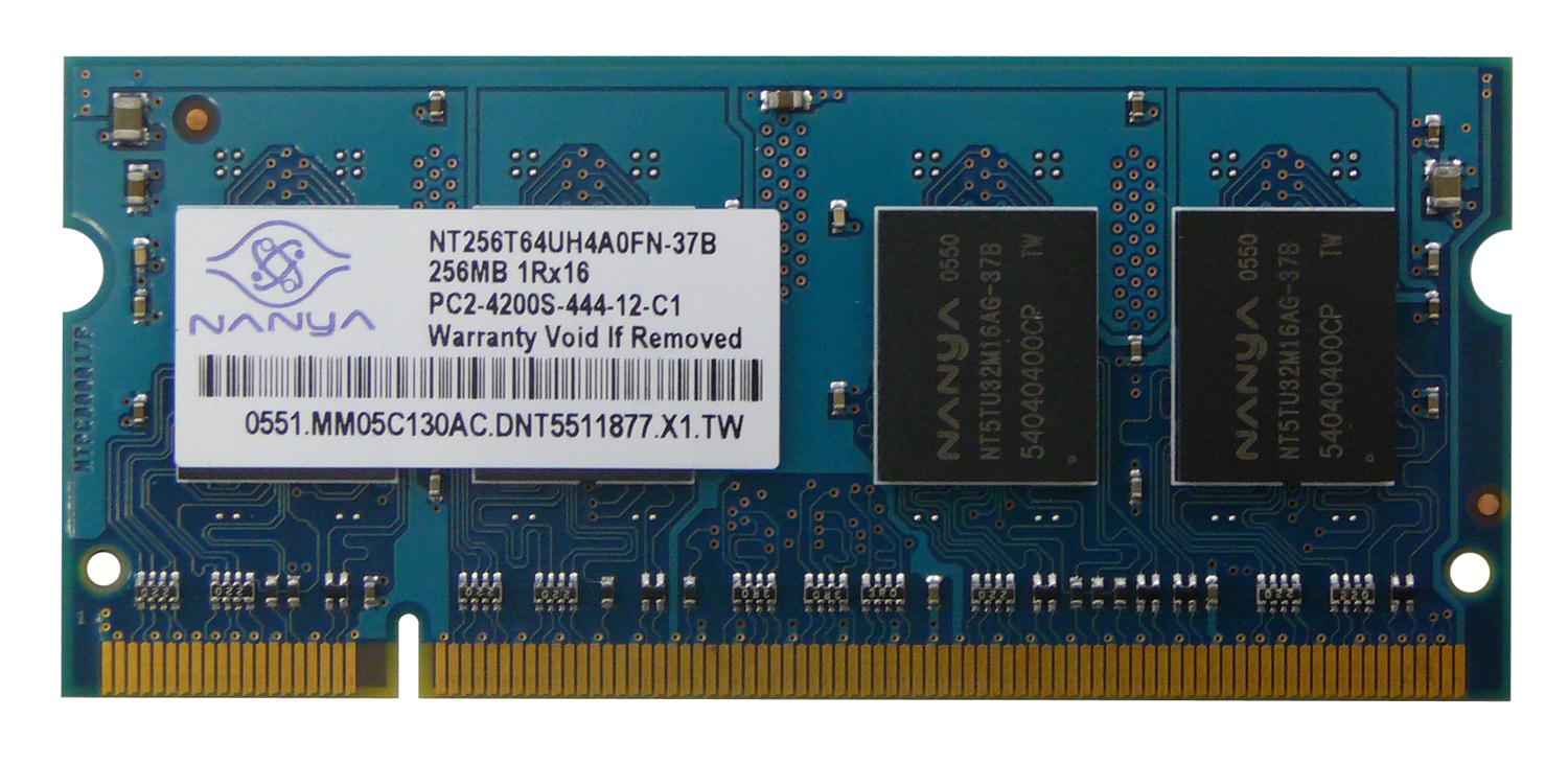 NANYA NT256T64UH4A0FN-37B DDR2 PC2-4200S-444-12-C1 PC4200 256MB 533MHz KN256 KN.25603.020 Notebook Memory RAM