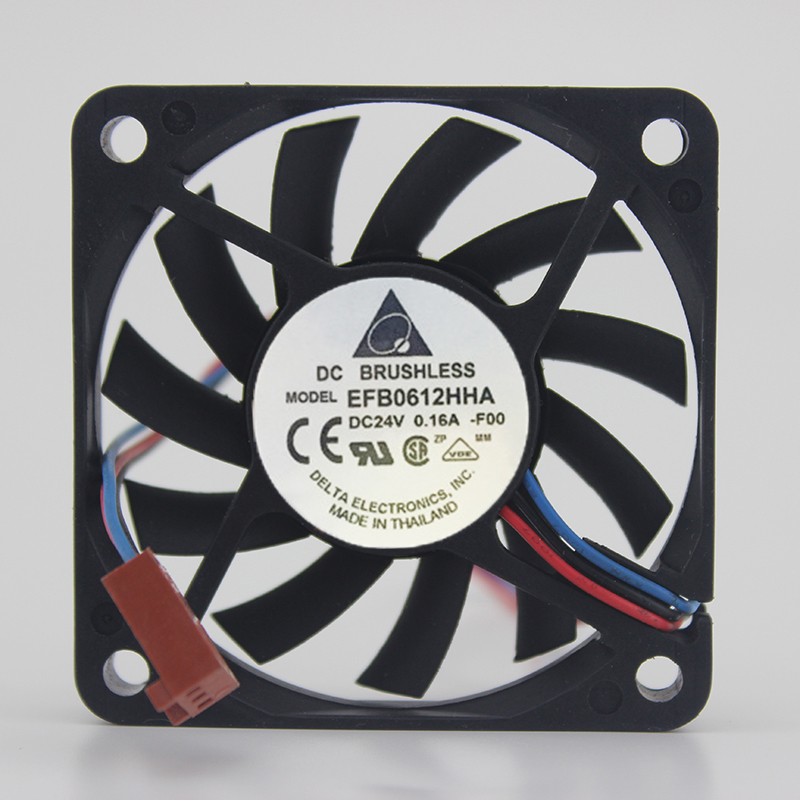 Delta EFB0624HHA F00 DC24V 0.16A 6010 6cm 60mm 60*60*25mm 3Wire 3Pin Cooling Fan