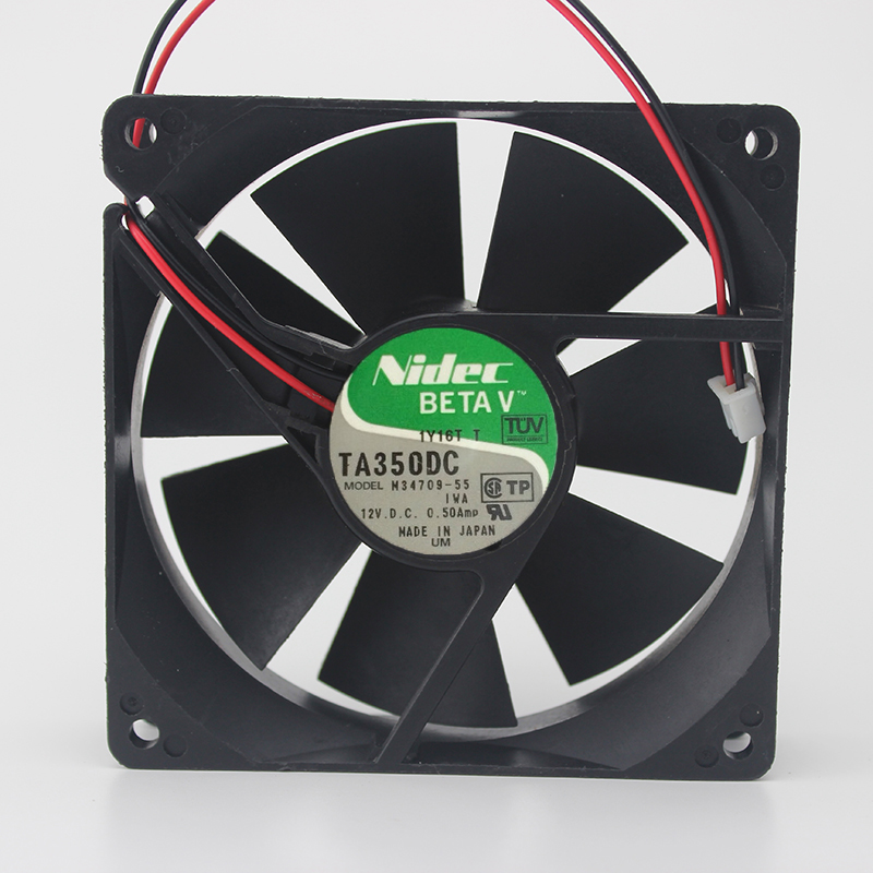 Nidec M34709-55 DC12V 0.50A 9025 9CM 90MM 90*90*25mm 2Wire 2Pin Cooling Fan