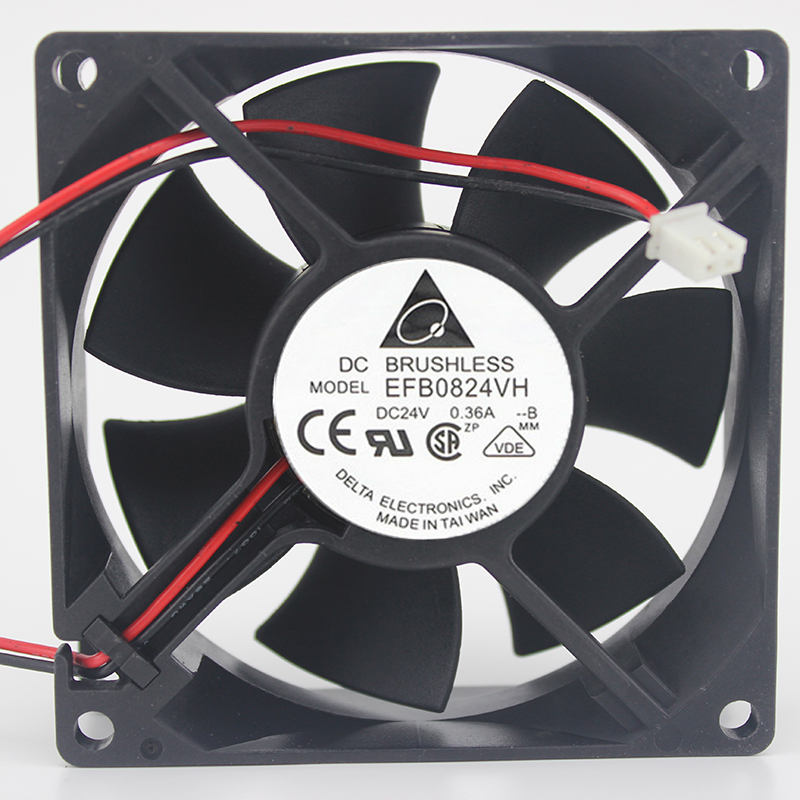 Delta AFB0824VH/SH EFB0824VH 8025 8CM 80MM 80*80*25MM DC24V 0.21A 0.33A 0.36A 2Pin 2Wire Cooling Fan