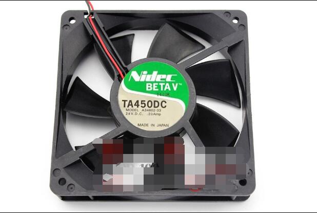 Nidec A34602-33 DC24V 0.20A 12025 12CM 120MM 120*120*25MM 2Wire 2Pin Cooling Fan