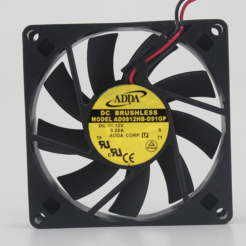ADDA AD0812HB-D91GP DC12V 0.20A 8015 8CM 80MM 80*80*15MM 2Wire 2Pin Cooling Fan