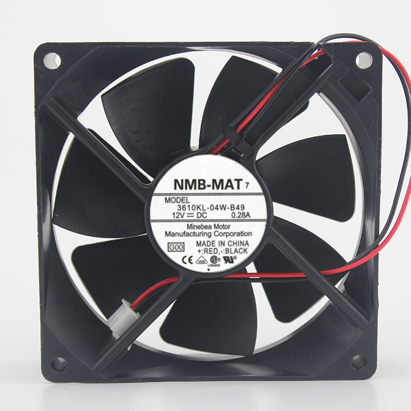 NMB 3610KL-04W-B49 G00 DC12V 0.28V 9225 9CM 90MM 90*90*25MM 2Wire 2Pin Cooling Fan