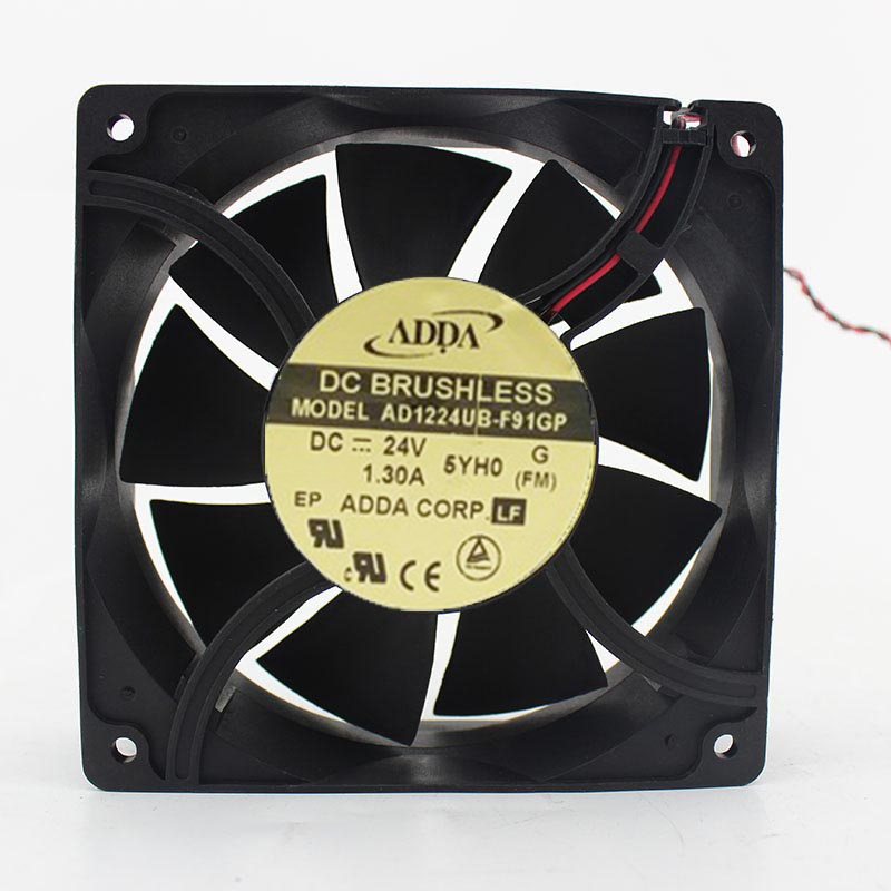 ADDA AD1224UB-F91GP G 12038 12CM 120MM 120*120*38MM DC24V 1.30A 2Pin 2Wire Cooling Fan