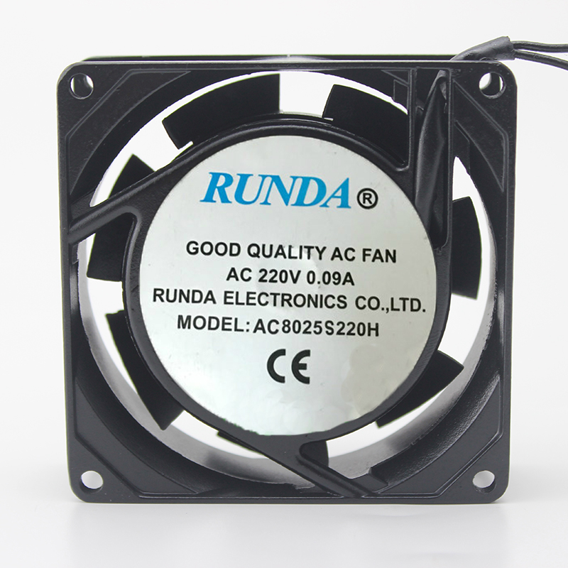 RUNDA AC8025S220H AC220V 0.09A 8CM 80mm 80*80*25mm 2Wire cooling Fan