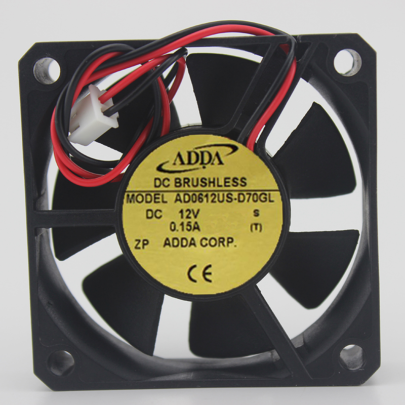 ADDA AD0612US-D70GL DC12V 0.15A 6015 6CM 60MM 60*60*15MM 2Wire 2Pin Cooling Fan