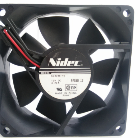 Nidec E34398-16 DC12V 0.29A 8025 8CM 80mm 80*80*25mm 2Wire 2Pin Cooling Fan