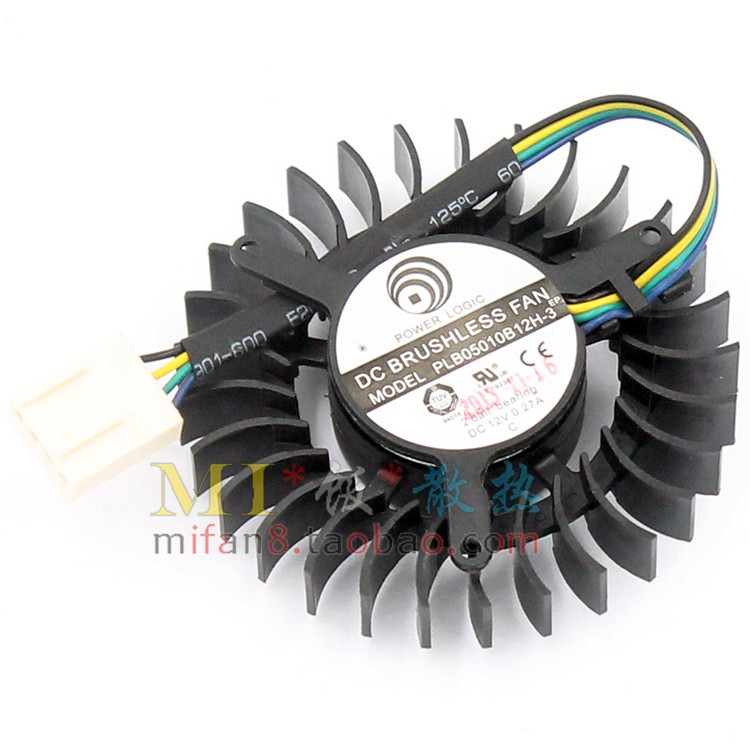 Power Logic PLB05010B12H-3 PLB05010B12H 5.5cm 55mm 4Pin 4Wire DC12V 0.27A Graphics Card Cooling Fan